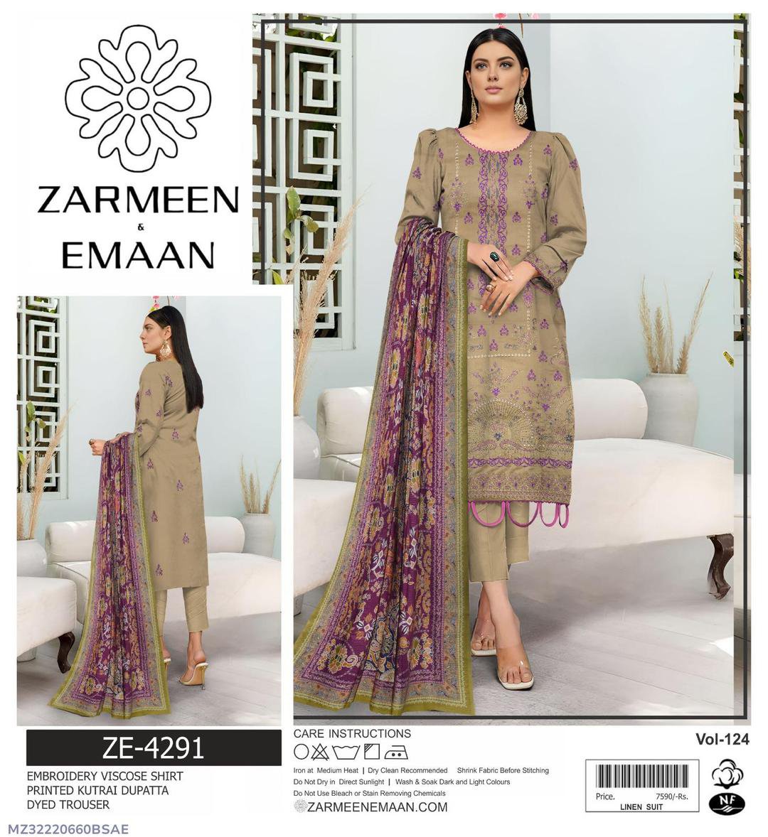 3 Pcs Women's Unstitched