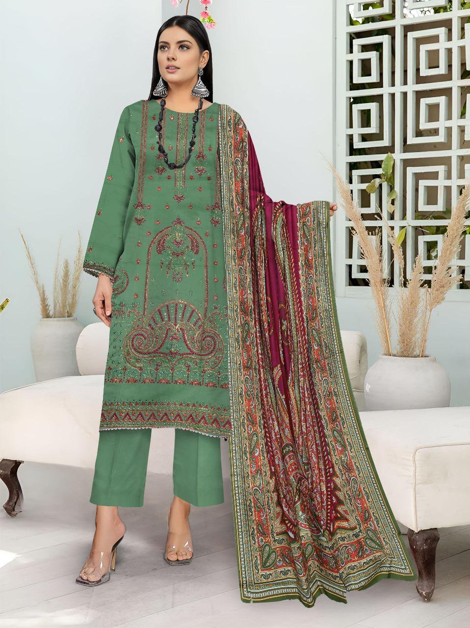 3 Pcs Women's Unstitched