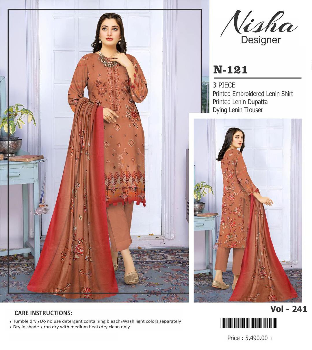 3 Pcs Women's Unstitched