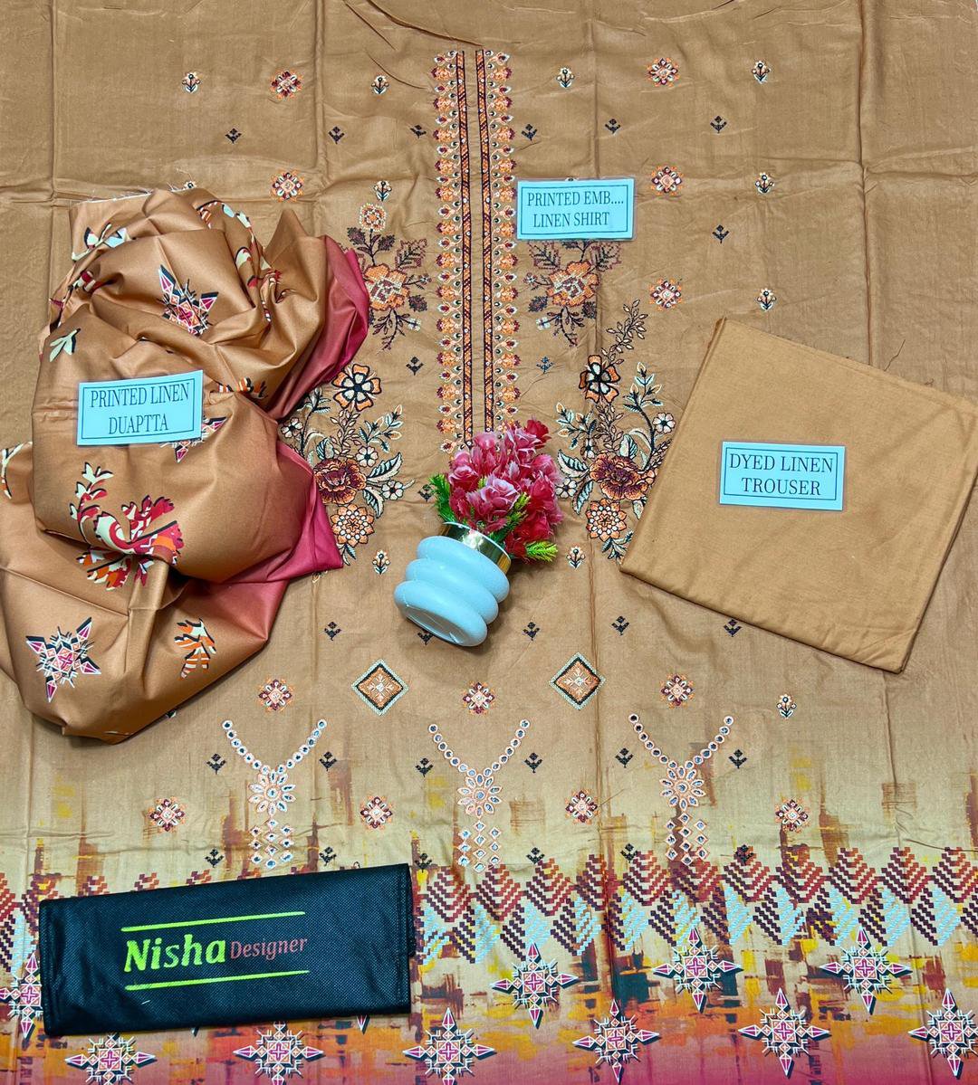 3 Pcs Women's Unstitched