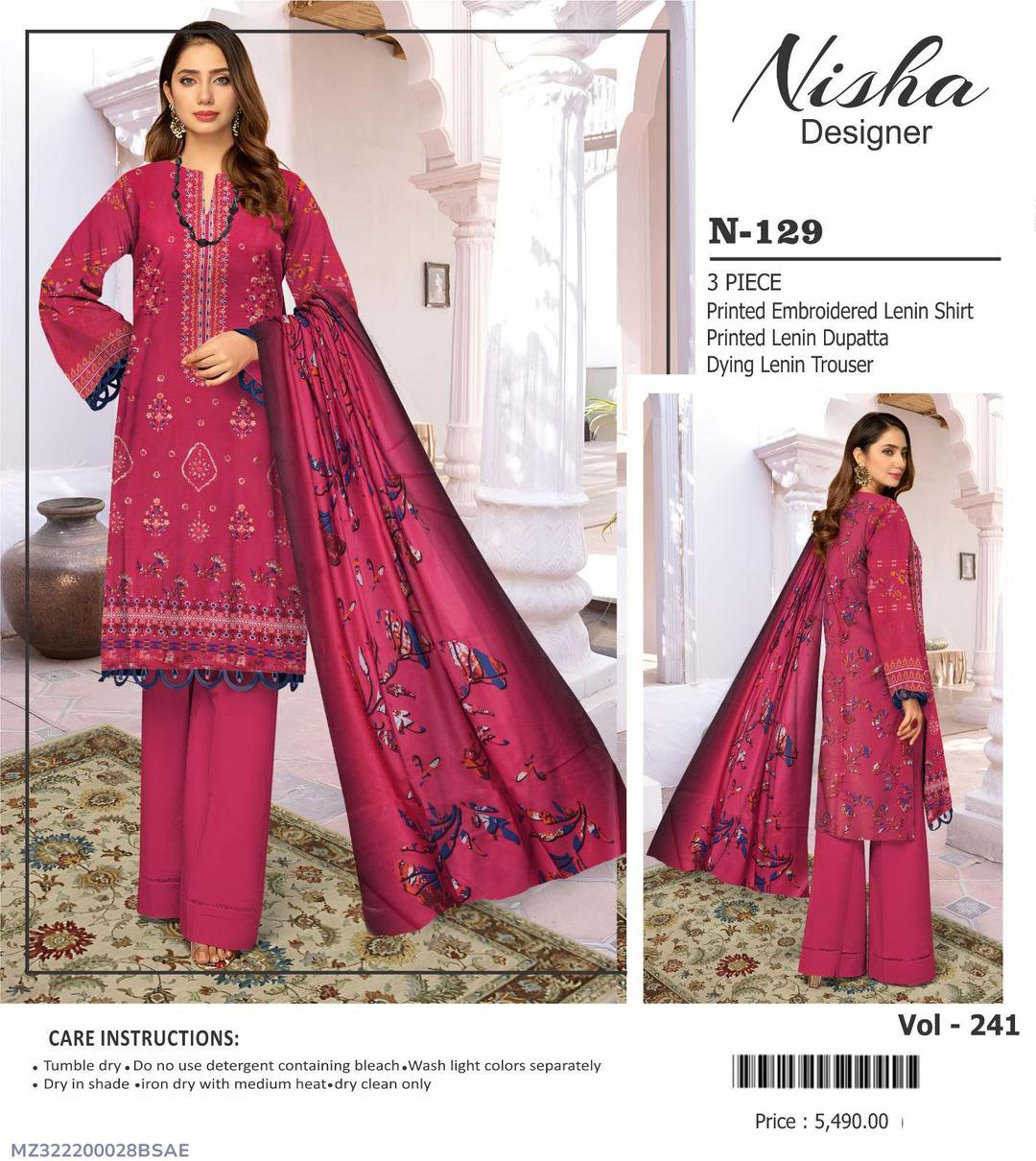 3 Pcs Women's Unstitched