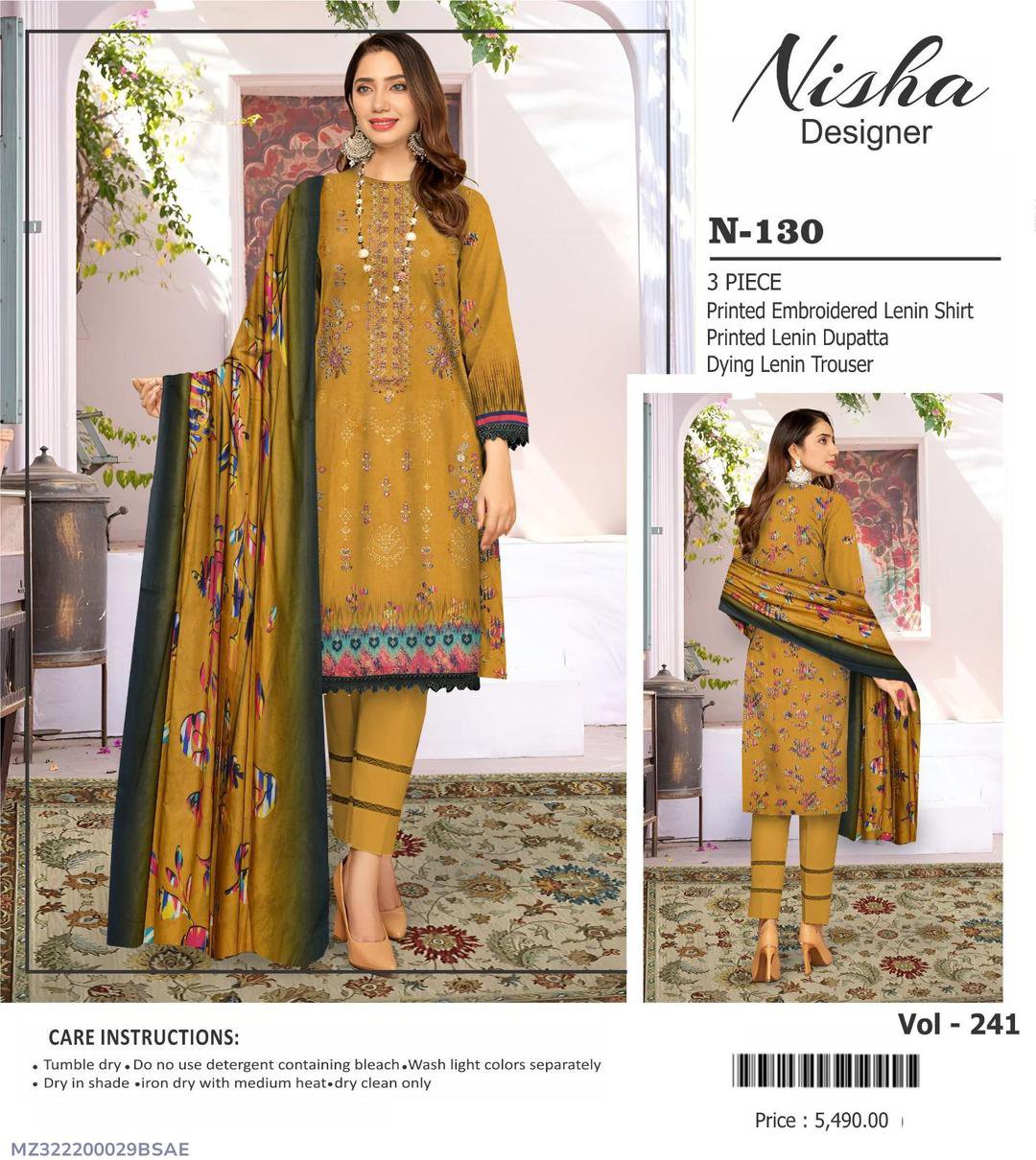 3 Pcs Women's Unstitched