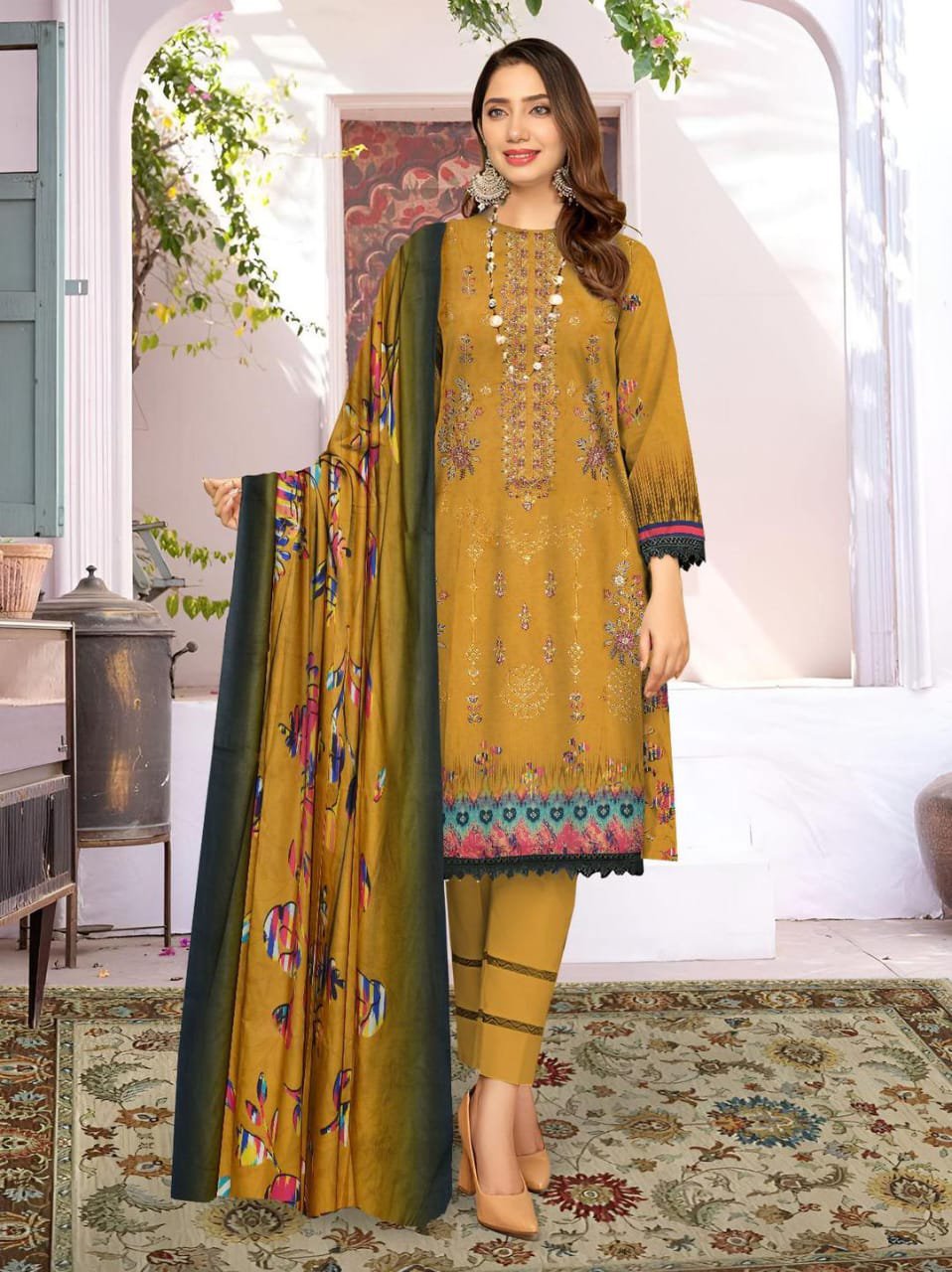 3 Pcs Women's Unstitched