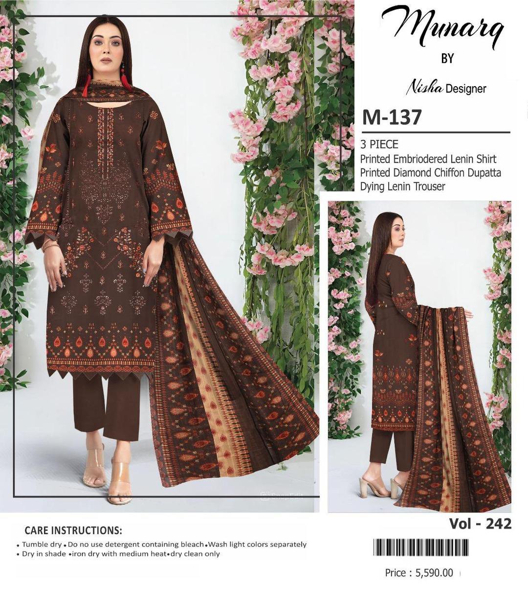 3 Pcs Women's Unstitched