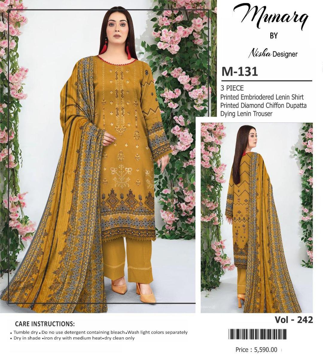 3 Pcs Women's Unstitched