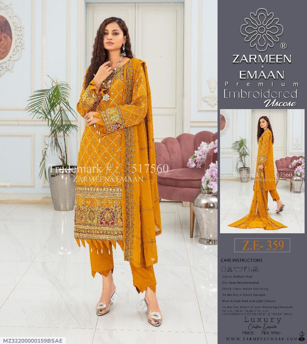 3 Pcs Women's Unstitched