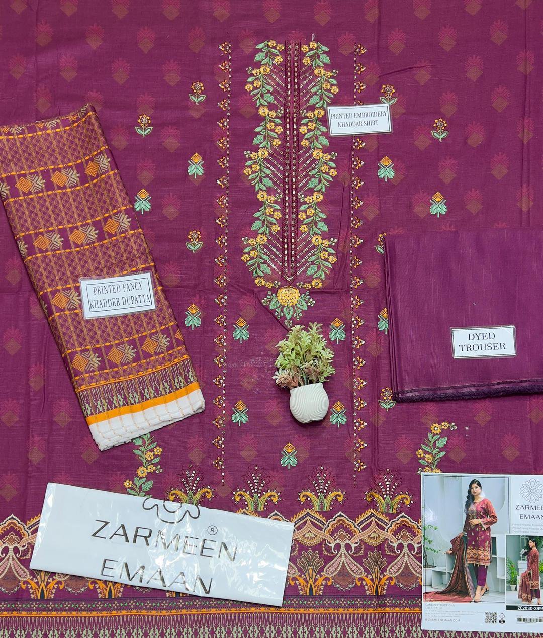 3 Pcs Women's Unstitched