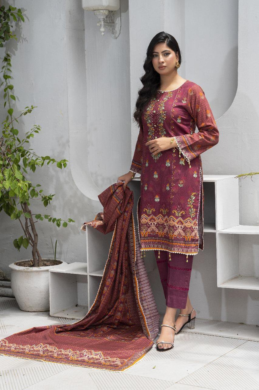 3 Pcs Women's Unstitched