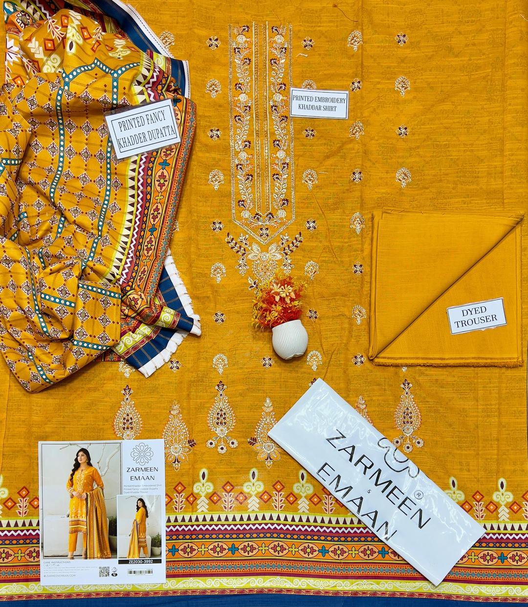 3 Pcs Women's Unstitched