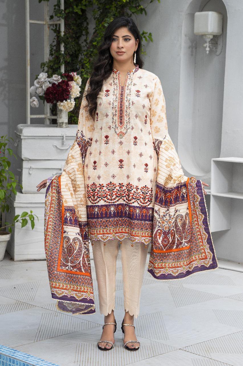 3 Pcs Women's Unstitched