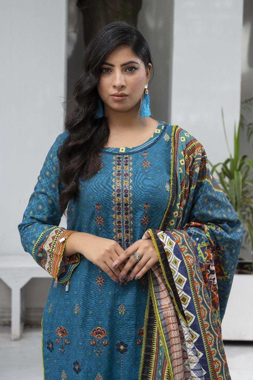 3 Pcs Women's Unstitched