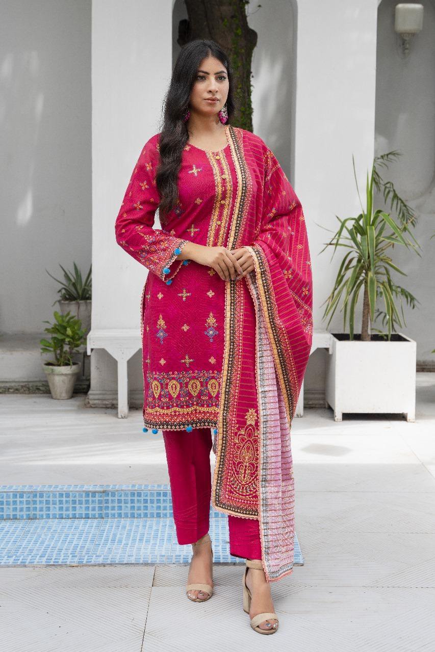 3 Pcs Women's Unstitched