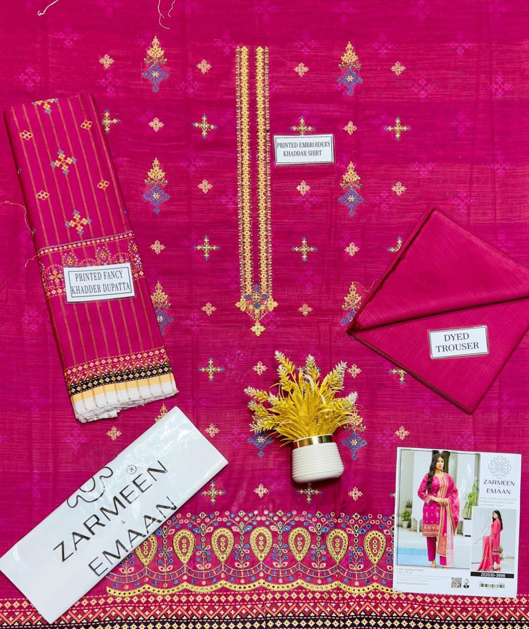 3 Pcs Women's Unstitched