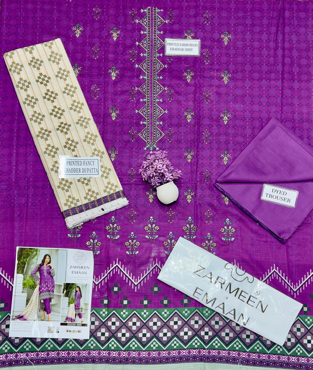 3 Pcs Women's Unstitched