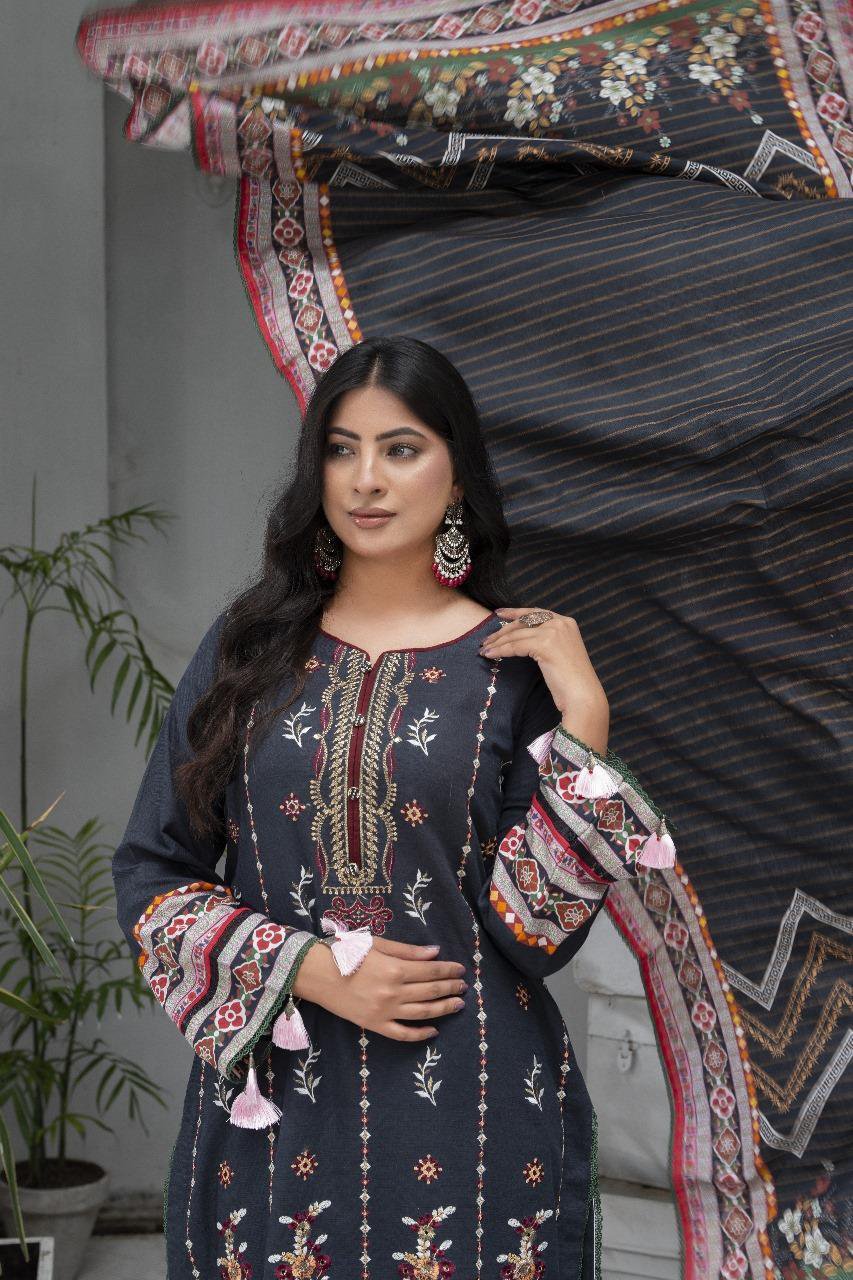 3 Pcs Women's Unstitched