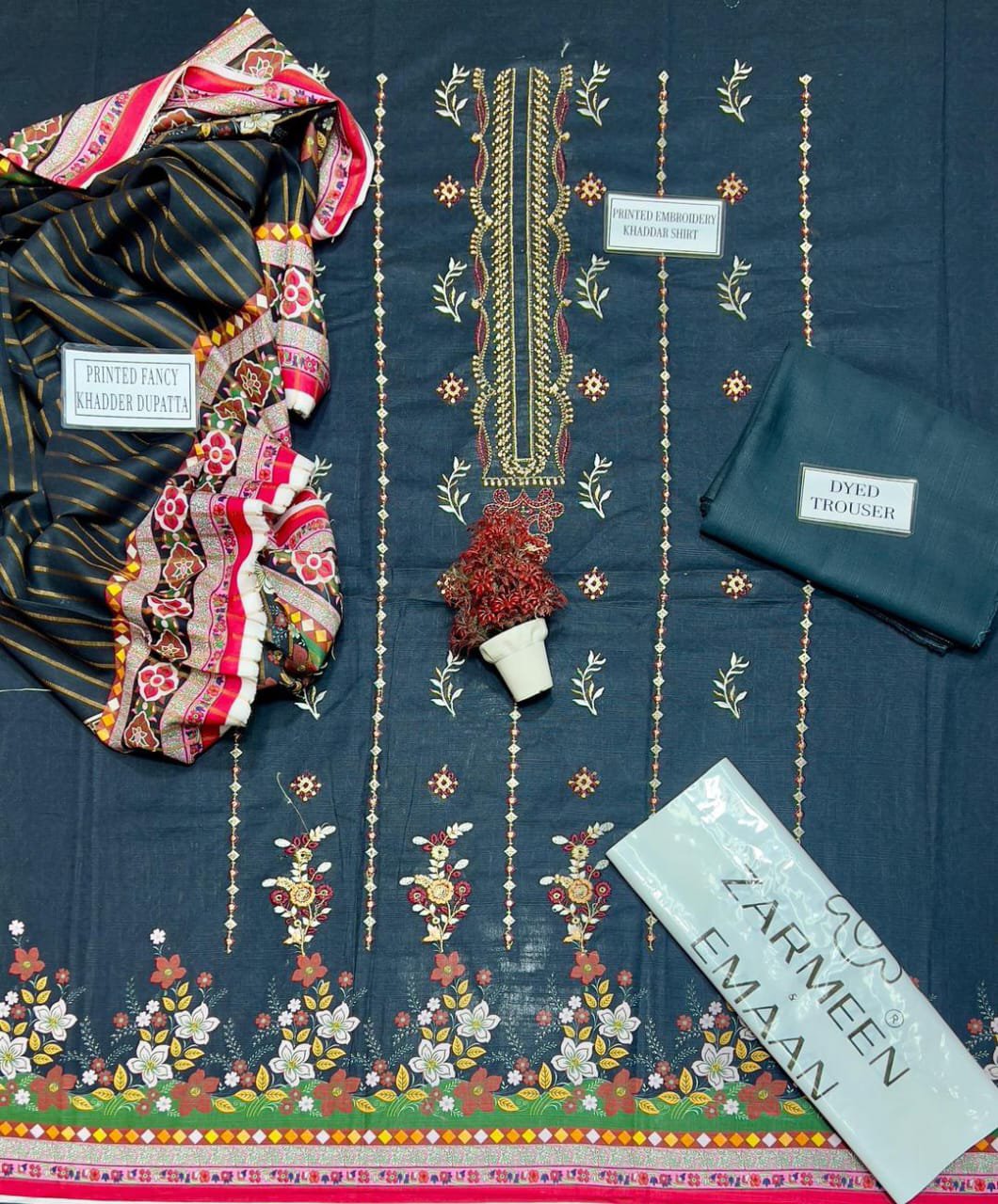 3 Pcs Women's Unstitched