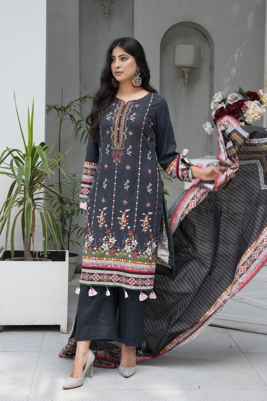 3 Pcs Women's Unstitched