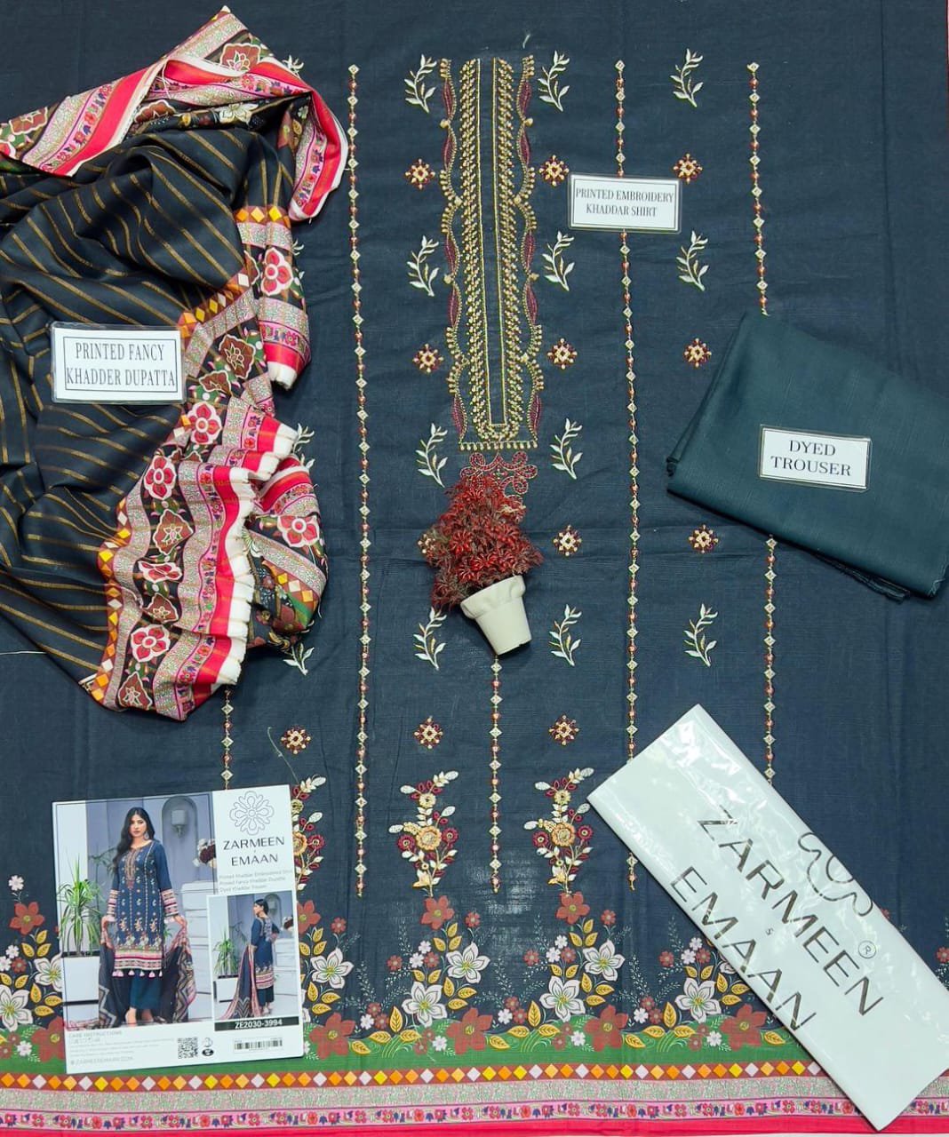 3 Pcs Women's Unstitched