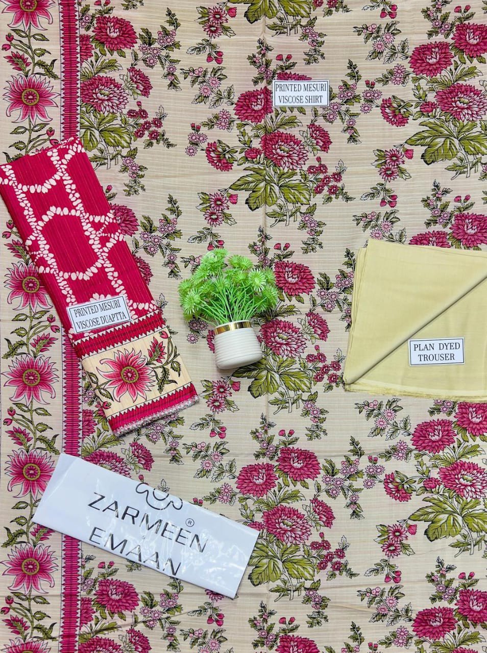 3 Pcs Women's Unstitched