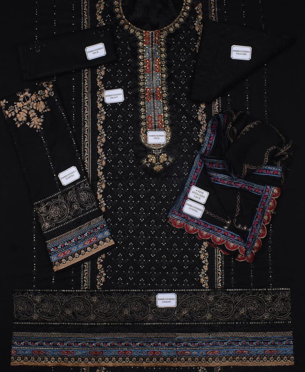 3 Pcs Women's Unstitched