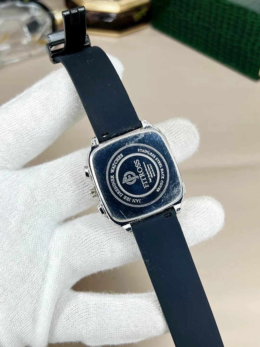 Men's Square Rhodium