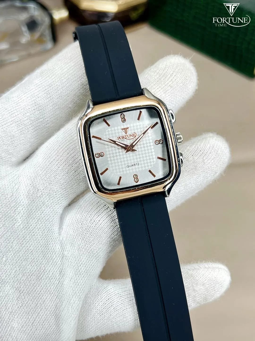 Men's Square Rhodium