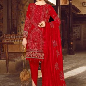 Stunning Red Embroidered Suit