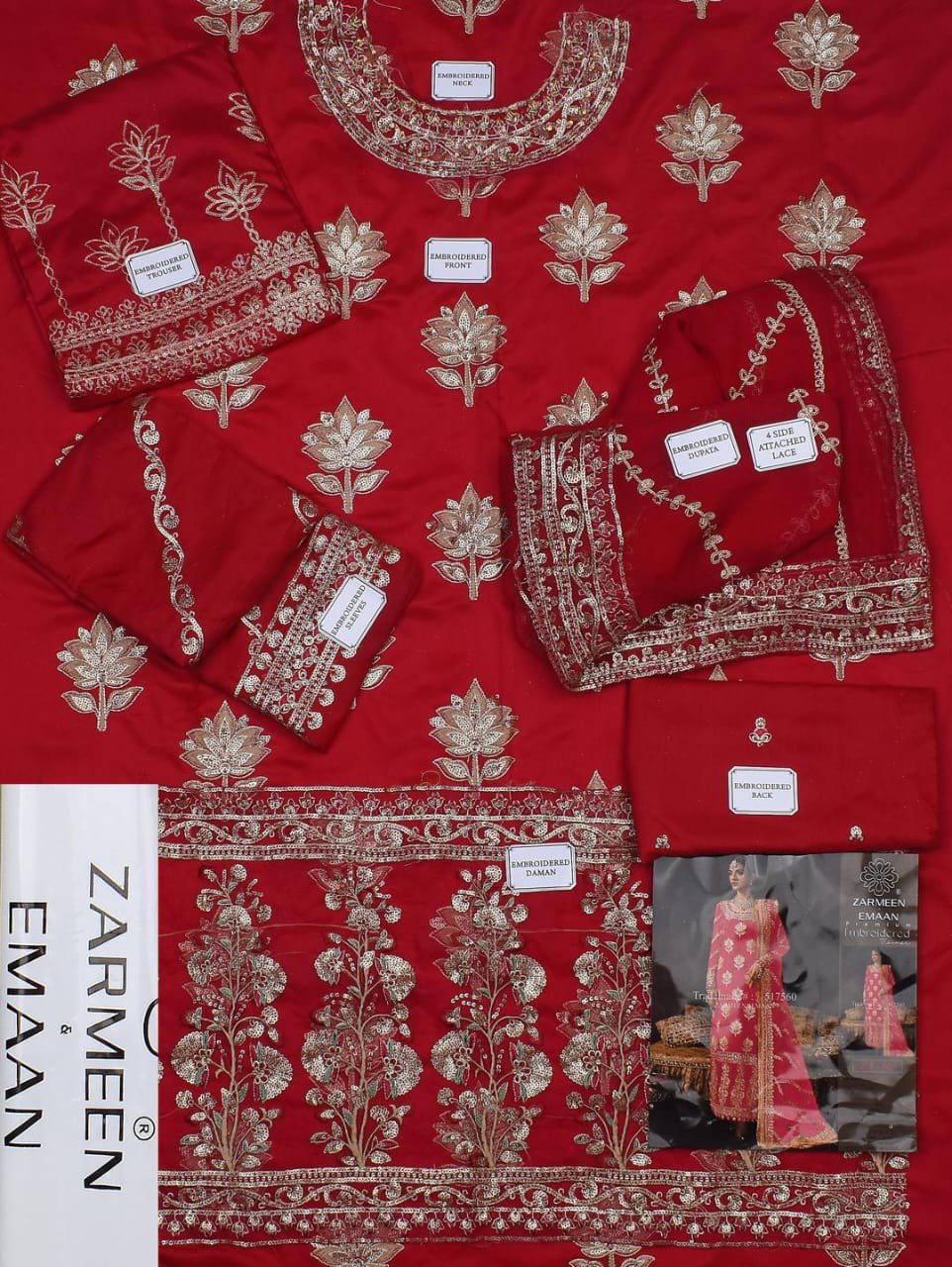 3 Pcs Women's Unstitched