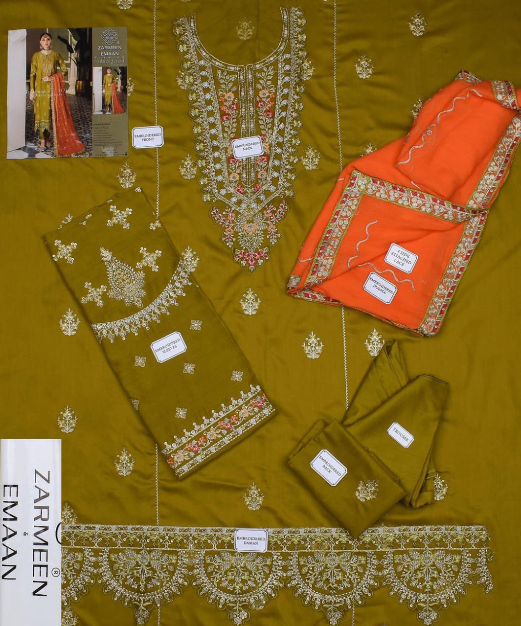 3 Pcs Women's Unstitched