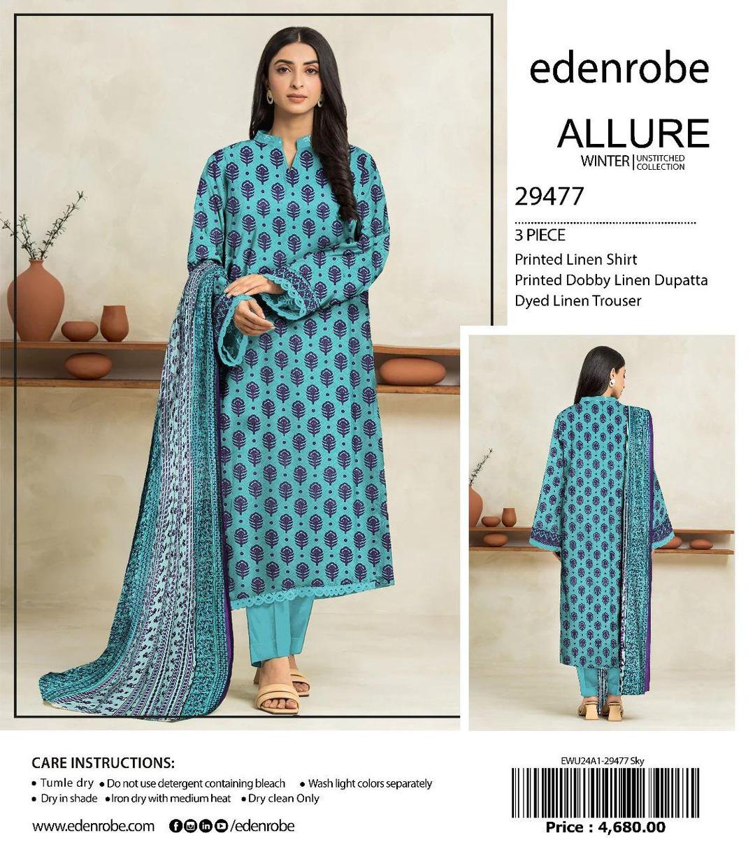 3 Pcs Women's Unstitched