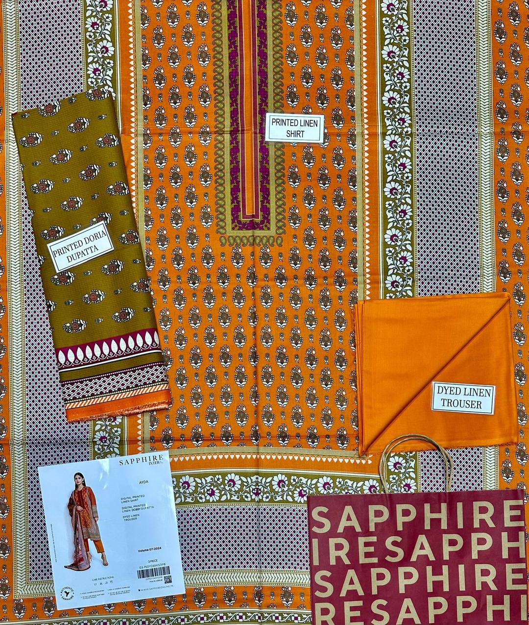 3 Pcs Women's Unstitched