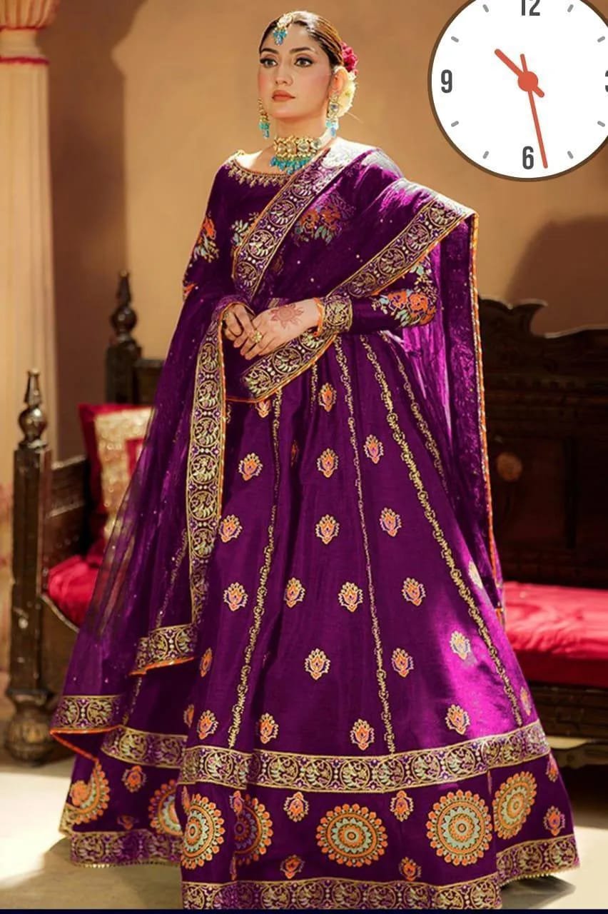 Embroidered Silk Lehenga