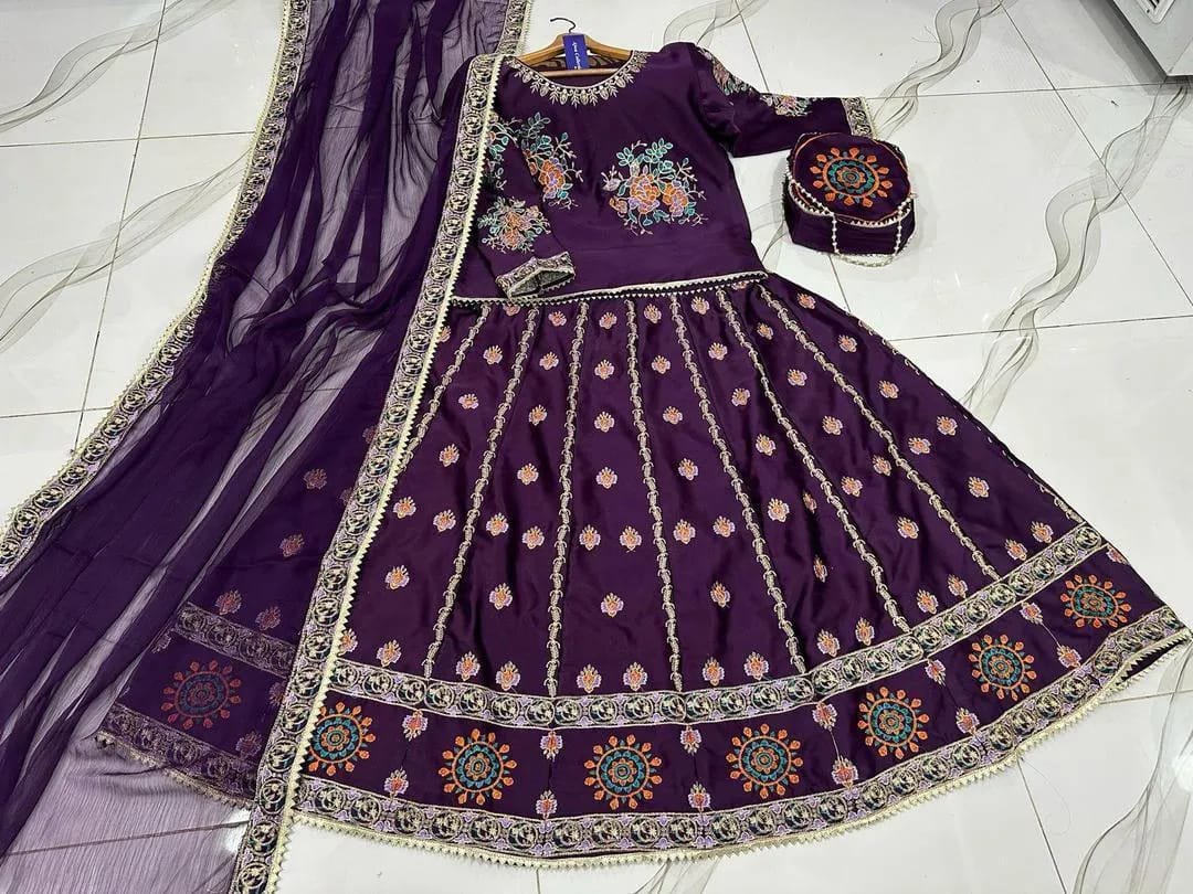 Embroidered Silk Lehenga