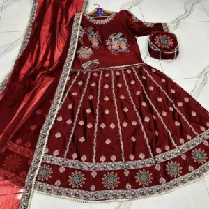 Embroidered Silk Lehenga