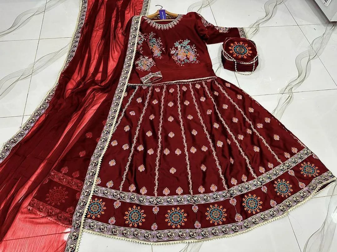 Embroidered Silk Lehenga