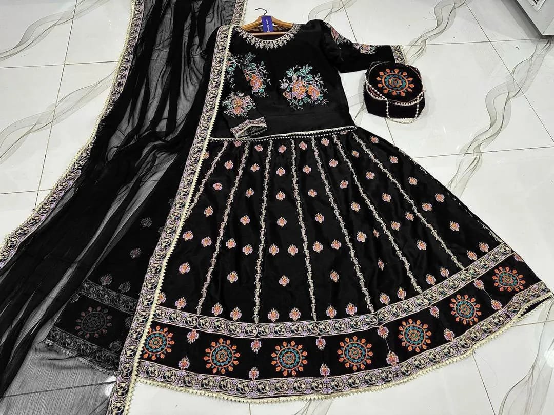 Silk Embroidered Lehenga
