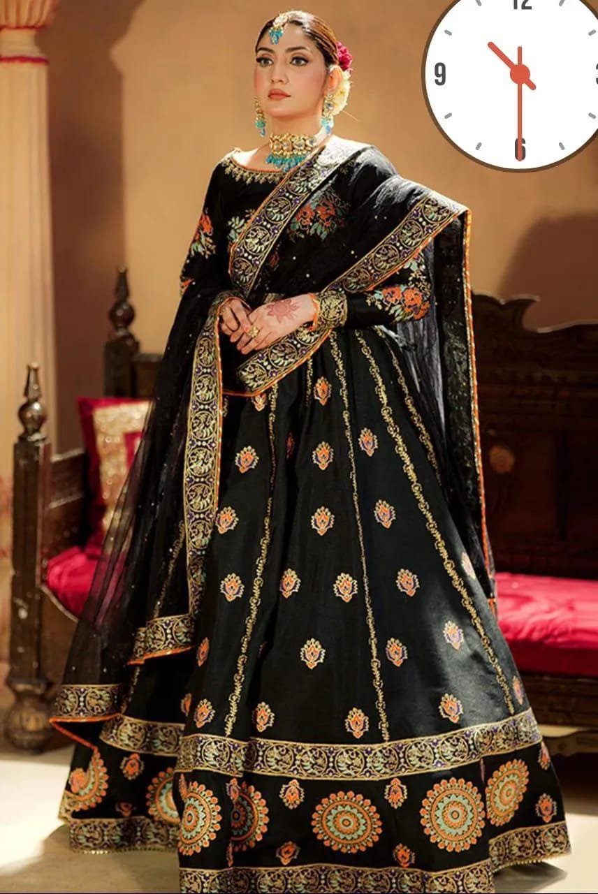 Silk Embroidered Lehenga