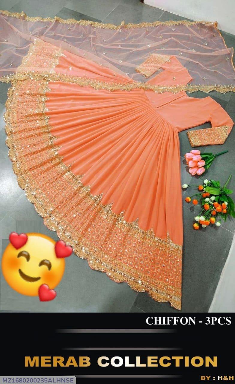 Chiffon Embroidered Maxi