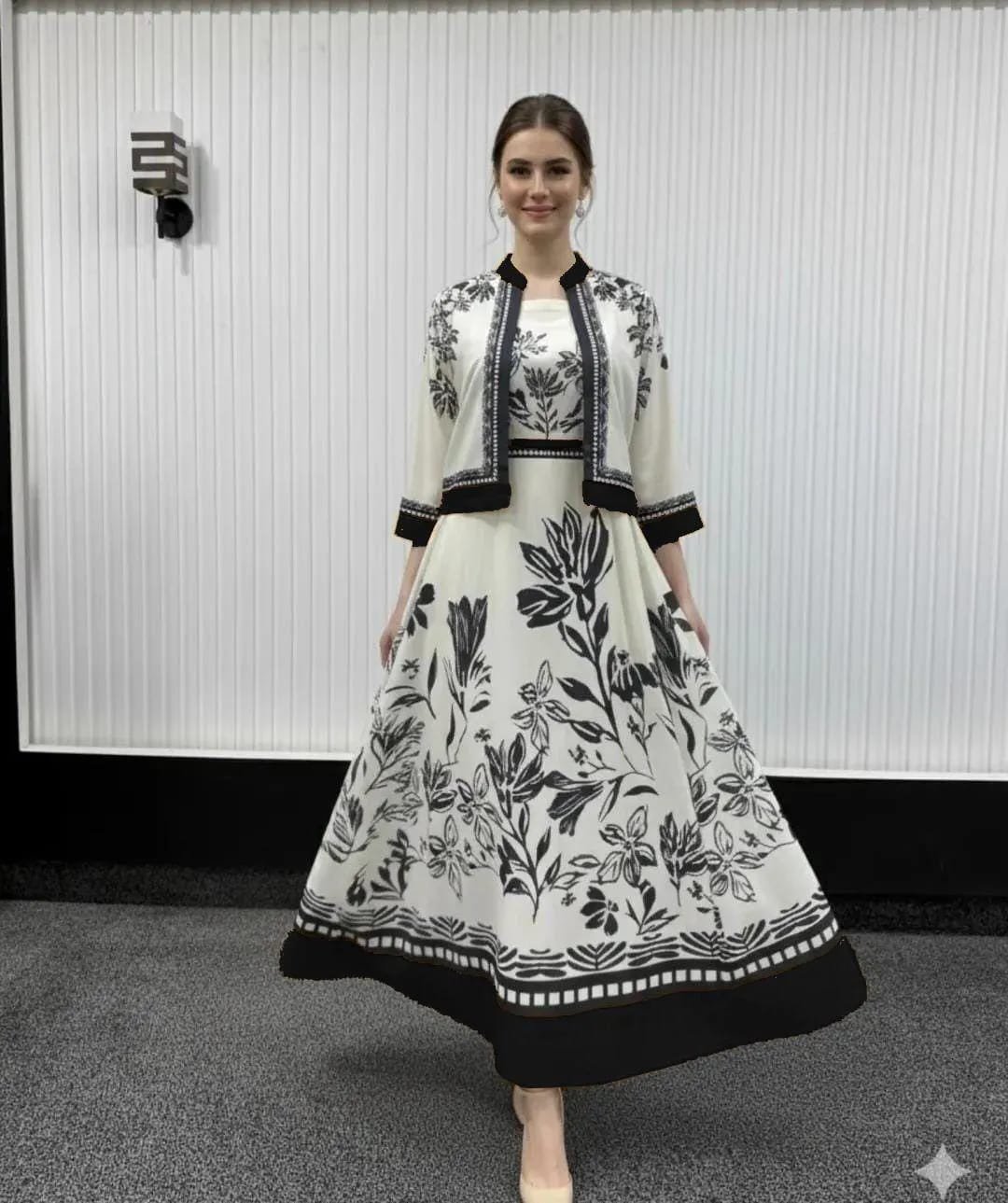 Swiss Lawn Printed Maxi and Jacket