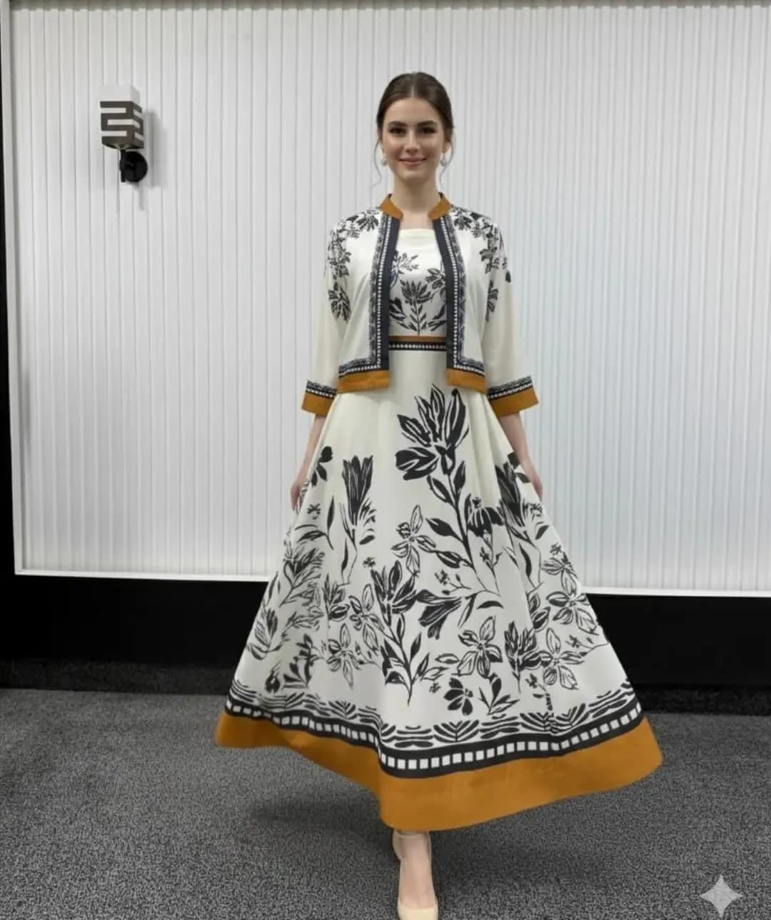 Printed Maxi and Jacket