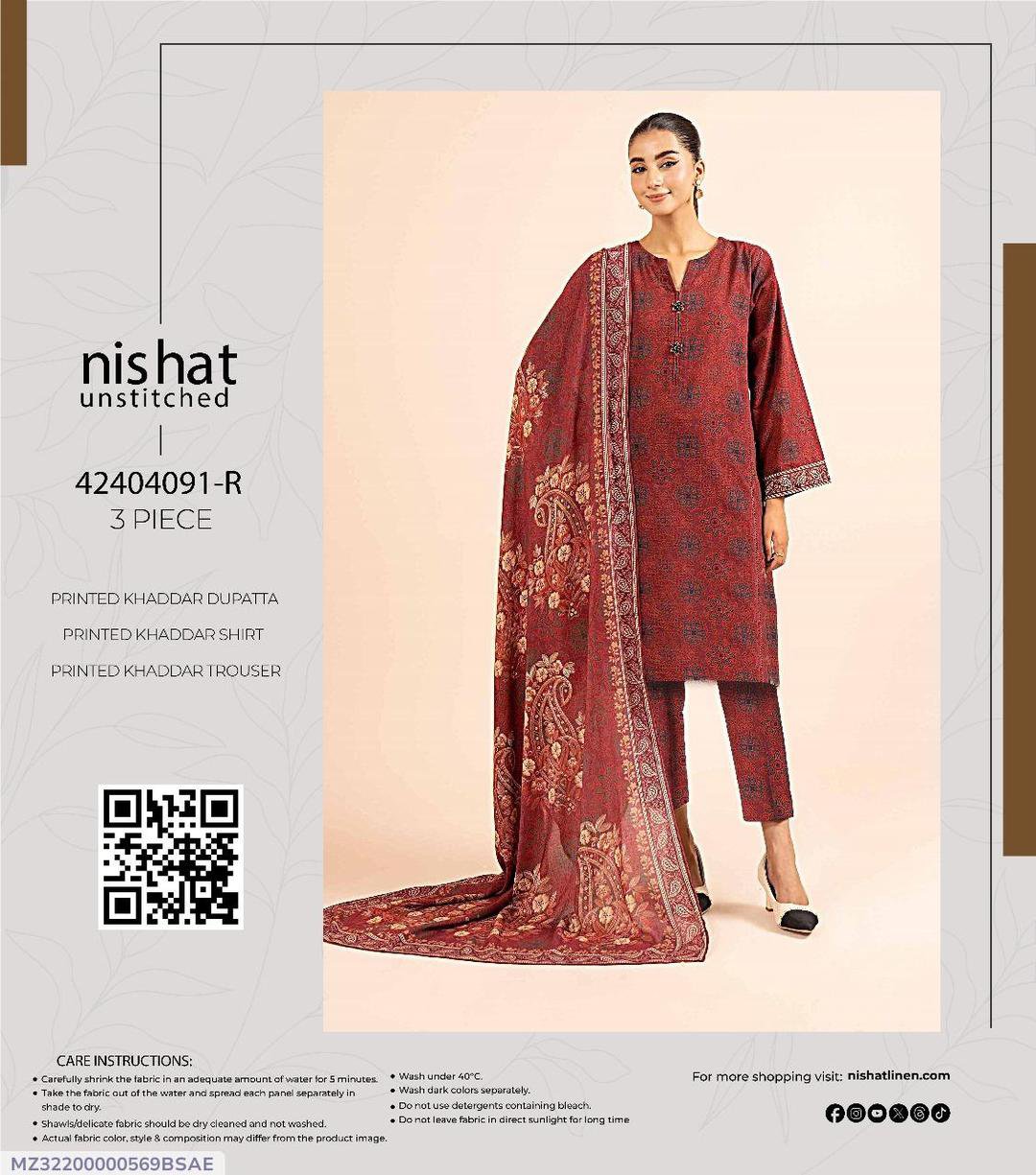 Printed Khaddar Suit