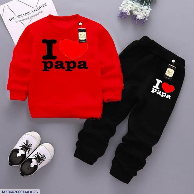 Fleece Printed Sweatshirt Tracksuit