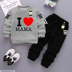 Fleece Printed Sweatshirt Tracksuit