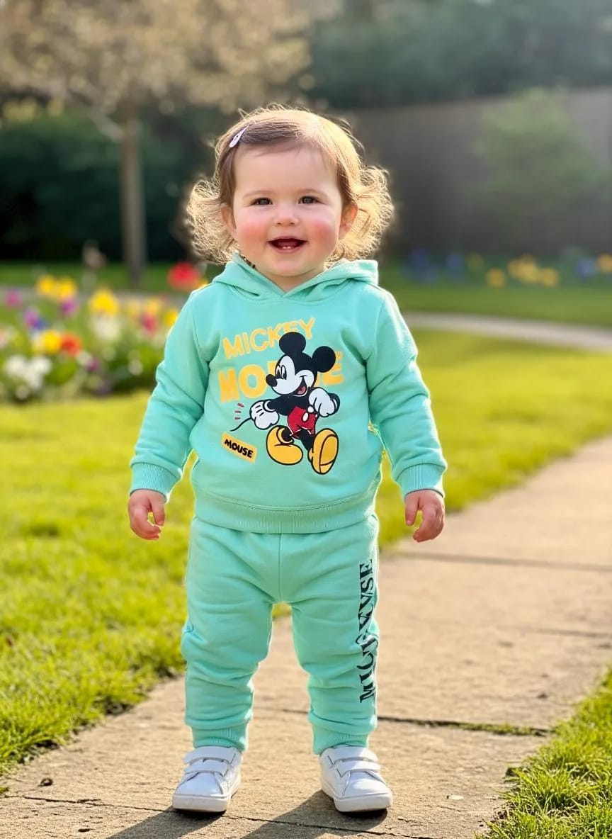 Fleece Printed Hoodie Tracksuit