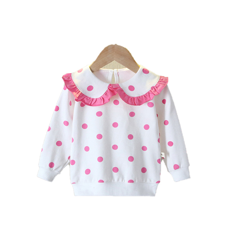 Lapel Polka Dot Kidsren's Sweatshir