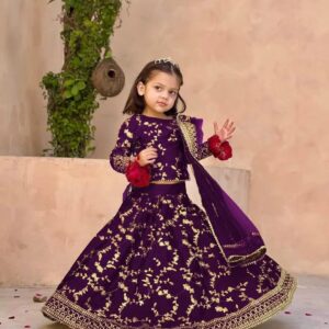 Girl's Shamoz Silk Embroidere