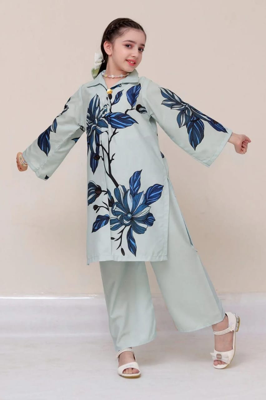 Girl's Arabic Lawn Printed