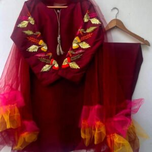 Kataan Silk Embroidered Suit