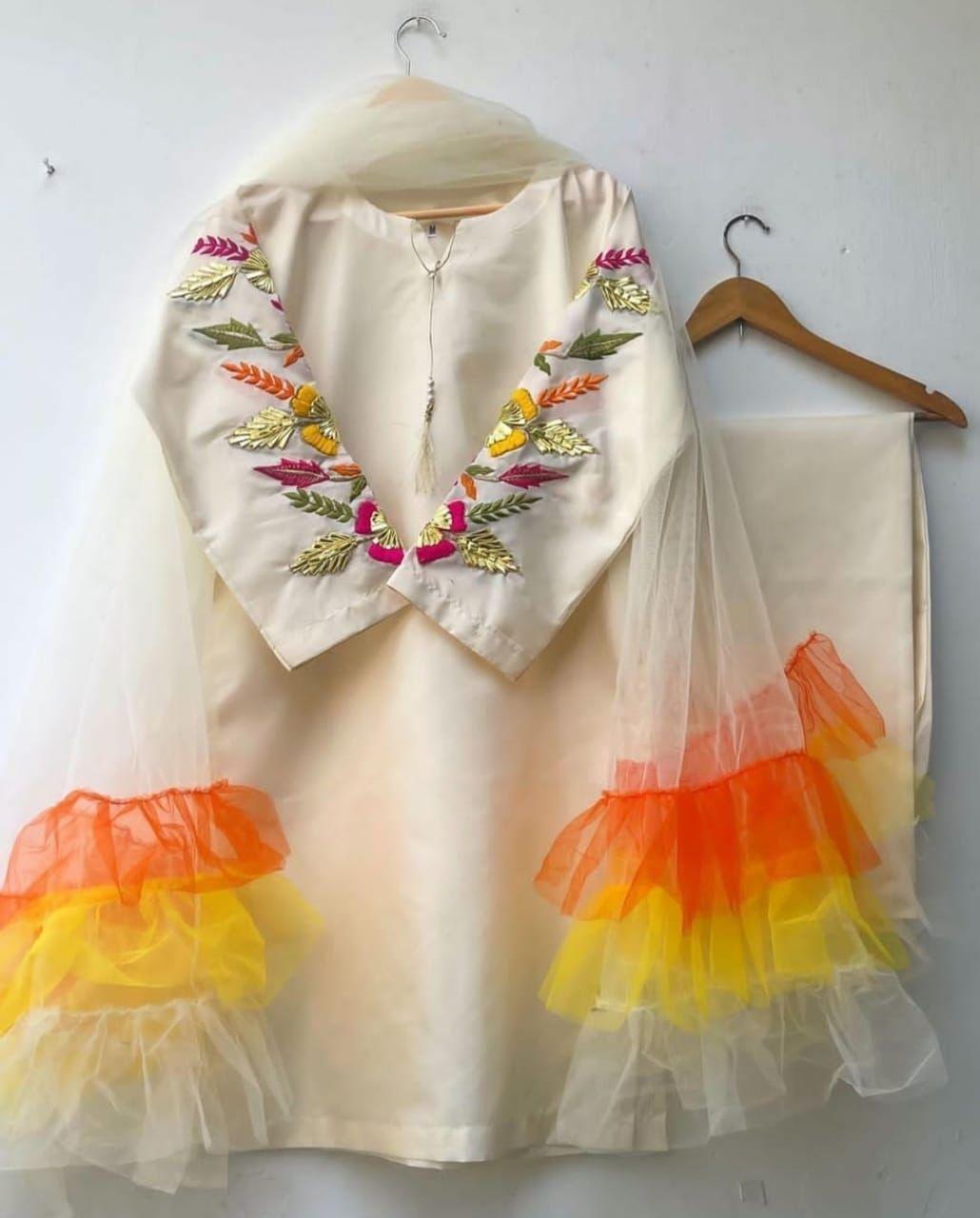 Kataan Silk Embroidered Suit