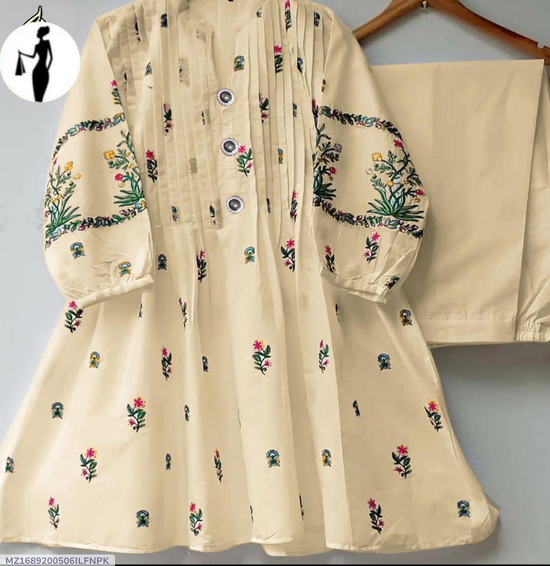 Cotton Embroidered Shirt And Trouser